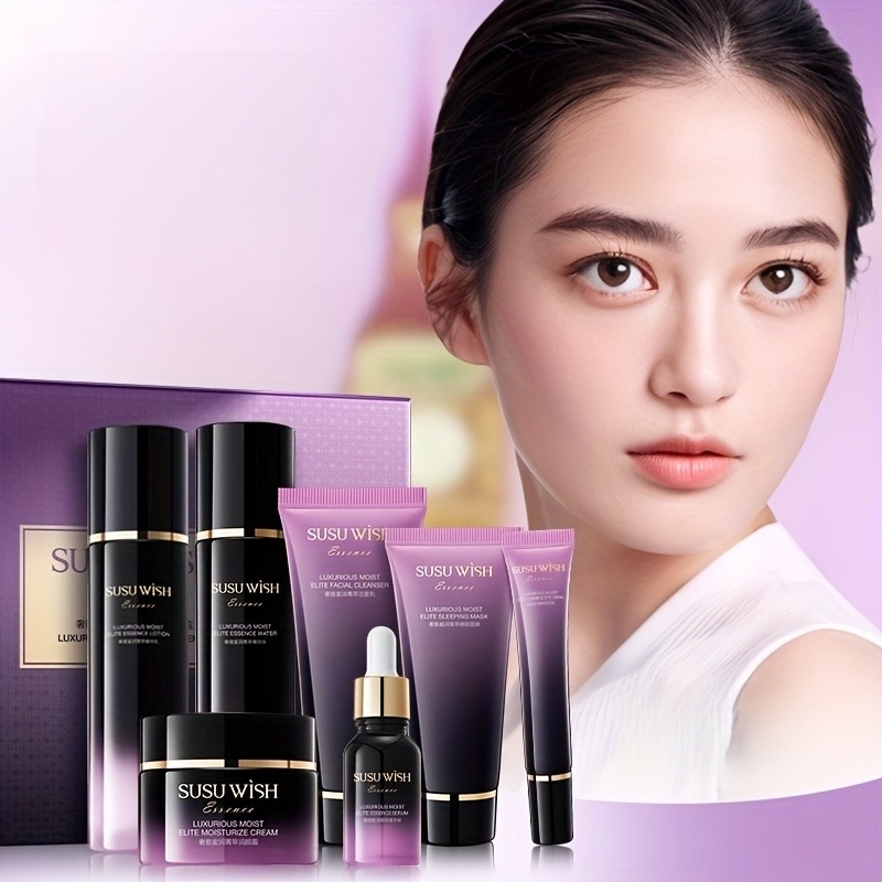 Luxury Skincare Gift Set - Luxurious and Elegant Nine-Piece Moisturizing Essence