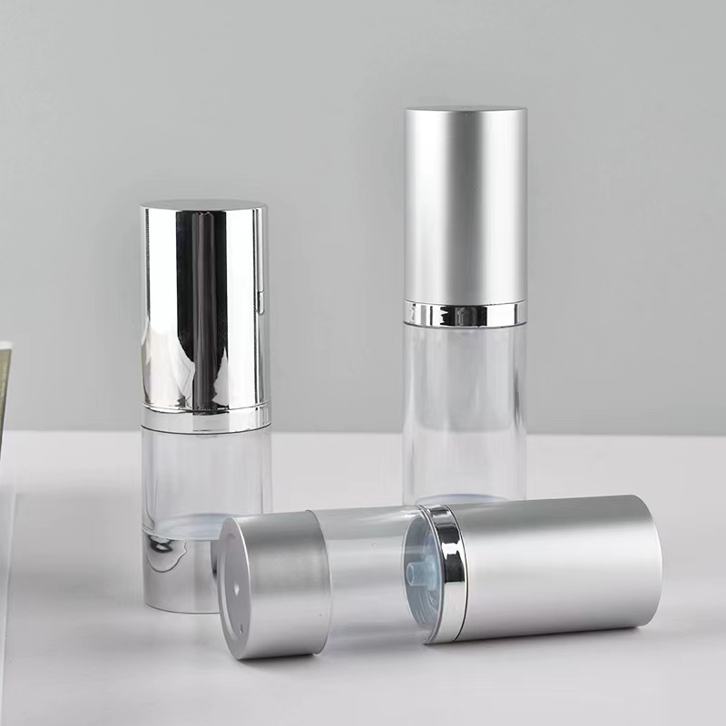 Bright/Matte Silver Vacuum Bot - đánh giá và giá Luxury Skincare Bottles