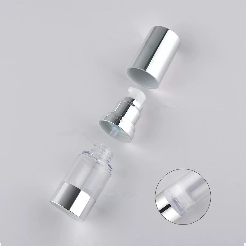 Bright/Matte Silver Vacuum Bot - đánh giá và giá Luxury Skincare Bottles